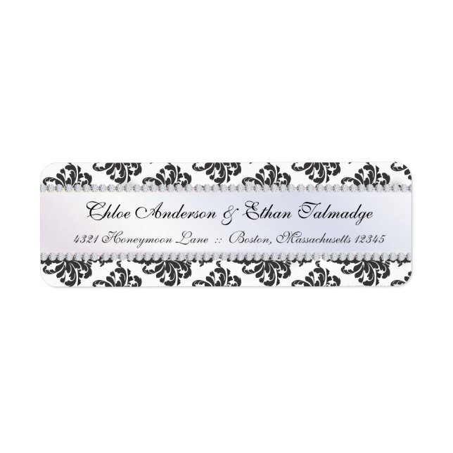 Chloe Silke Damask Par Address Label Returadress Etikett (Framsidan)
