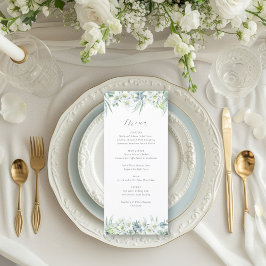 Chloe Simple Elegant Eucalyptus Greenery Bröllop Meny
