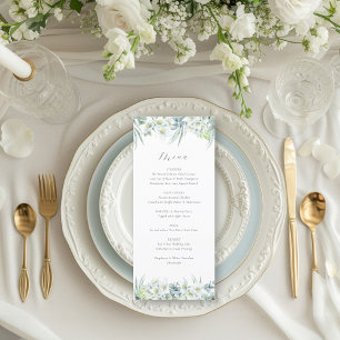 Chloe Simple Elegant Eucalyptus Greenery Bröllop Meny