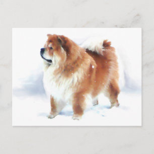 CHLOE STANDS IN SNÖ, THEARTdog vycard Vykort