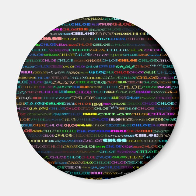 Chloe Text Design I Round Magnet (Framsidan)