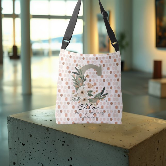 Chloes Naturliga Harmoni - Boho Blommig Monogram Axelväska (Skapare uppladdad)