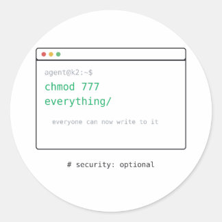 chmod 777 Allt - Dev Klistermärke Present
