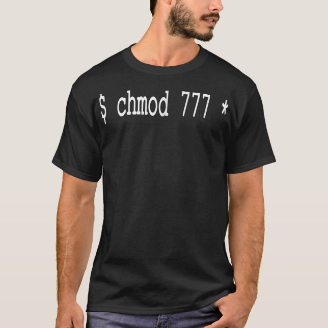 chmod 777 Uni Command Programming T Shirt (Framsida)