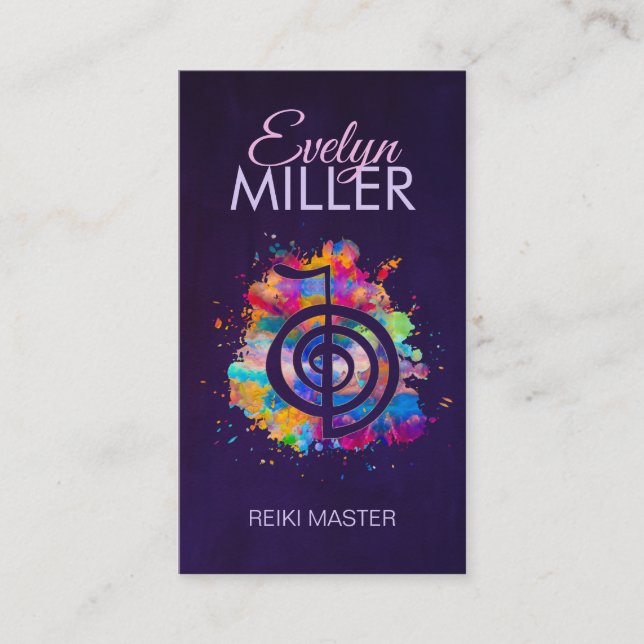 Cho ku Rei i färgat stänk Visitkort (Framsida)