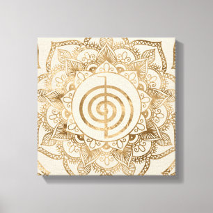 Cho Ku Rei - pastel guld lotus mandala Canvastryck