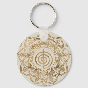 Cho Ku Rei - pastel guld lotus mandala Nyckelring