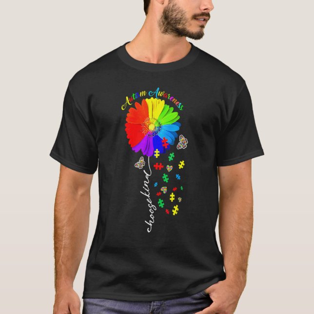 Cho Ose K Ind Autism Awareness Month Women Sunflow T Shirt (Framsida)