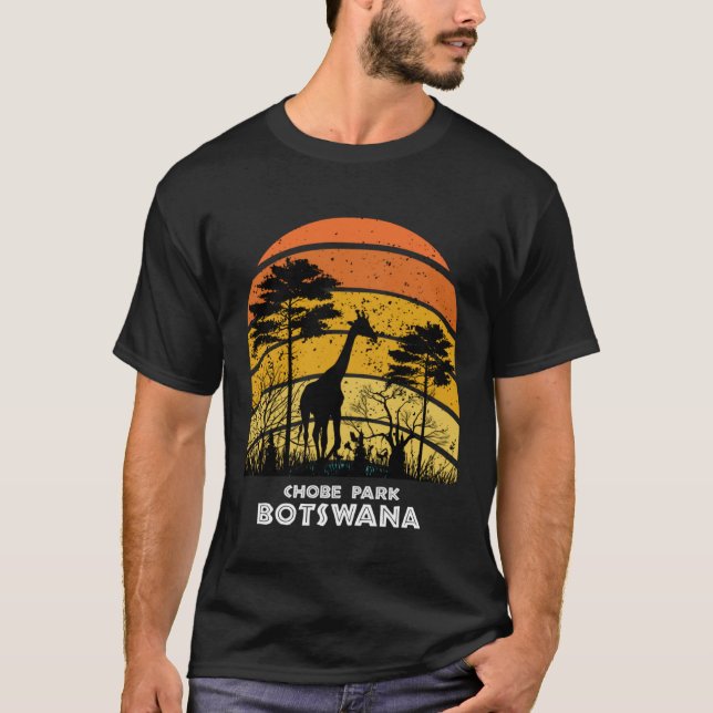 Chobe Park, Botswana Safari National Park Game Res T Shirt (Framsida)