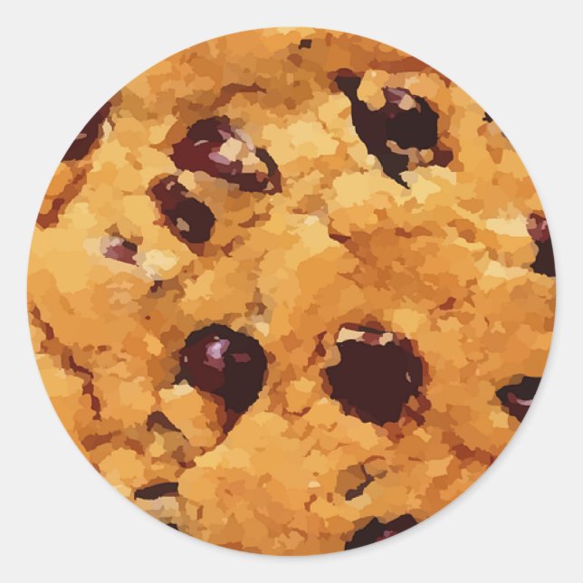 Choc chip cookie runt klistermärke (Framsida)