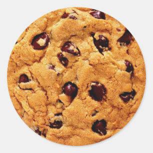 Choc chip-kakor runt klistermärke