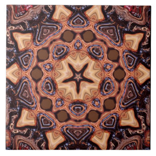 Choc Chip Mandala Geometry Ceramic Tile Kakelplatta