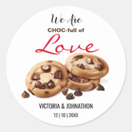 Choc-Full Of Love Cookie Tack | Bröllopspresent Runt Klistermärke