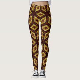 Choc Guld Root Chakra Mönster Leggings ★ Psydefx A