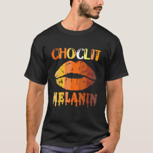 Choc Lit Läppar Melanin Poppin Drip Kvinnor Kiss L T Shirt