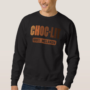 Choc Lit Melanin Svart Stolthet Historia BHM Afrik Lång Ärmad Tröja