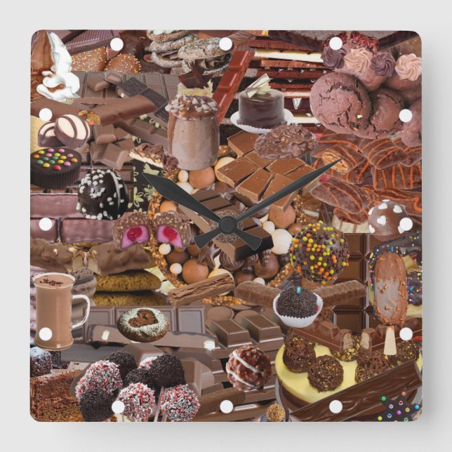 Chockablock choklad fyrkantig klocka (Framsida)
