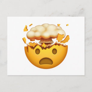 Chockad Ansikte med explosionshuvud - Emoji Vykort