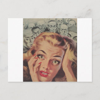 Chockad Ansikte med människor Tittar på Vykort