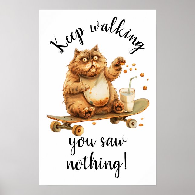 Chockad brun katt poster (Framsidan)