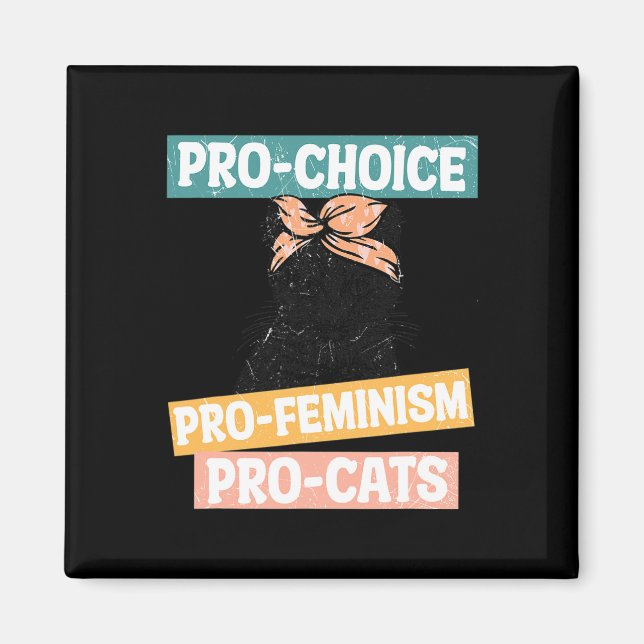 Chockad feminist Cat Mamma Reproductive Högers Pro Magnet (Framsidan)