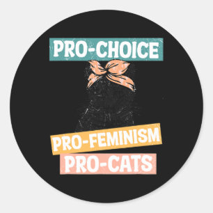 Chockad feminist Cat Mamma Reproductive Högers Pro Runt Klistermärke