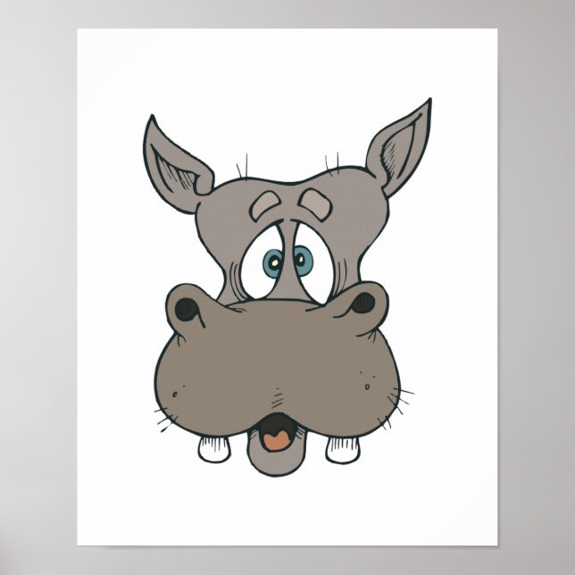 chockad hippo ansikte poster (Framsidan)