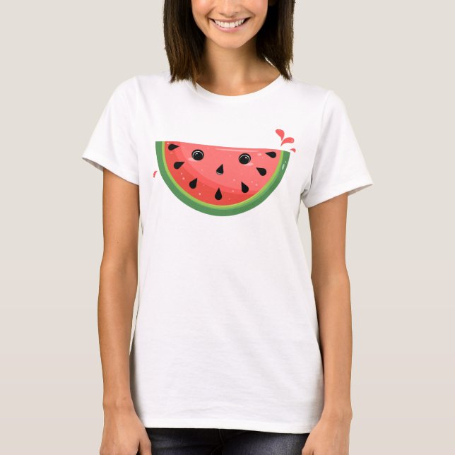 Chockad Kawaii Watermelon T Shirt (Framsida)