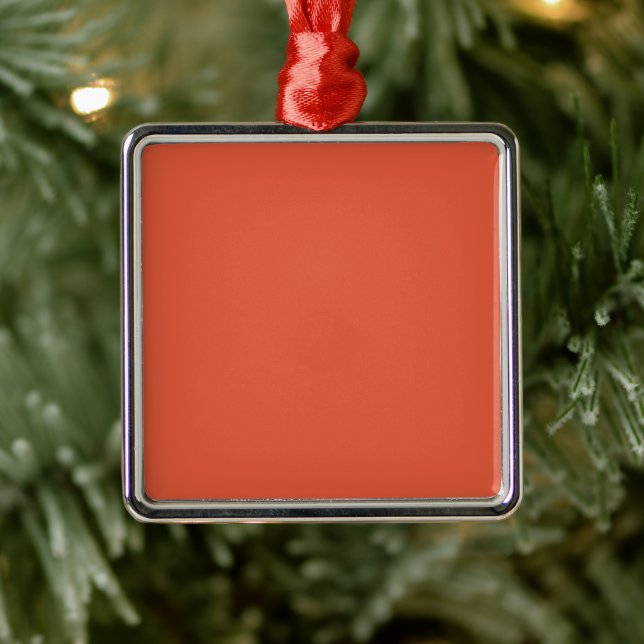 Chockerande Orange Fyrkant Julgransprydnad Metall (Träd)