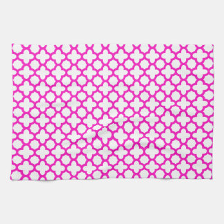 Chockerande Rosa Quatrefoil Mönster Kökshandduk