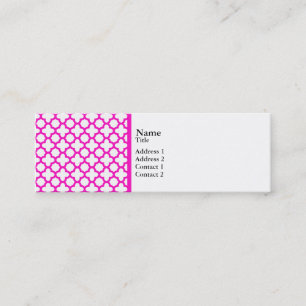 Chockerande Rosa Quatrefoil Mönster Mini Visitkort