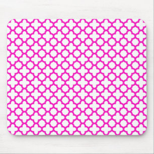 Chockerande Rosa Quatrefoil Mönster Musmatta