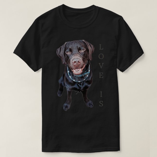 Chockolat Labrador Retriever Kärlek Svart lab Mamm T Shirt (Design framsida)