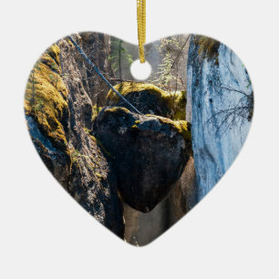 Chockstones i Maligne Canyon - Alberta, Kanada Julgransprydnad Keramik