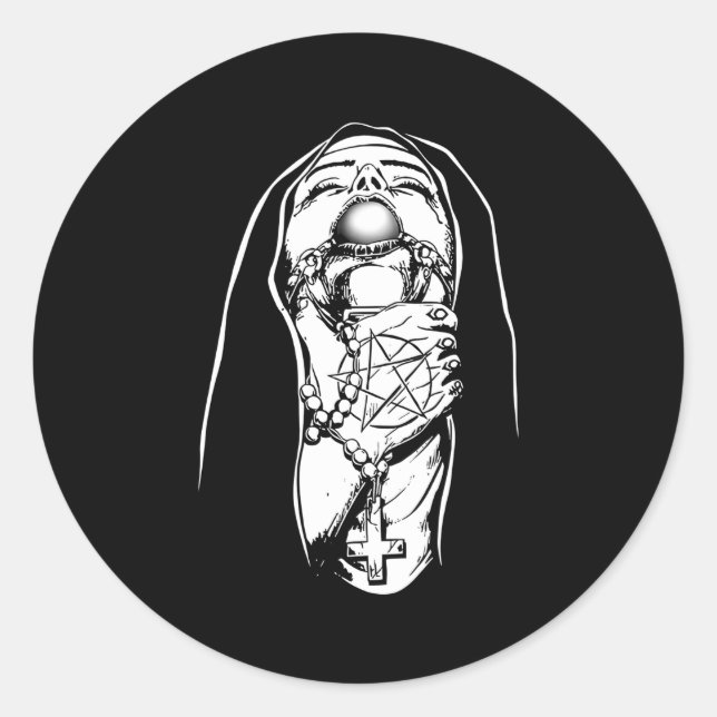 Chockup Nun Runt Klistermärke (Framsida)