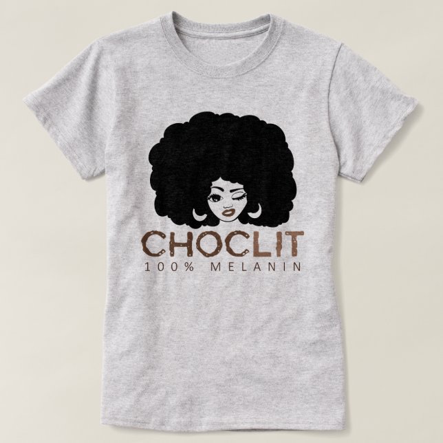 Choclit Black Woman Afro T Shirt (Design framsida)