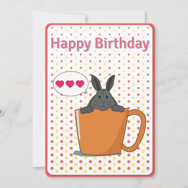 Choco bunny Grattis på födelsedagen-kort Inbjudningar (Framsida)