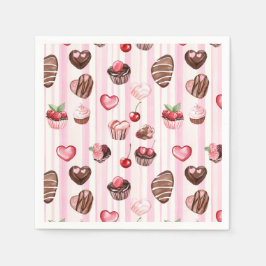 Choco Heart Papper Napkins Pappersservett