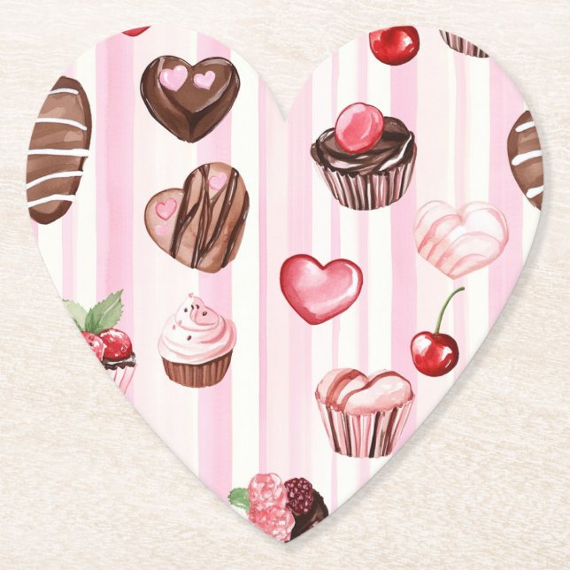 Choco Heart Papper Underlägg (Framsida)
