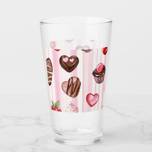 Choco Heart Valentines glas Kopp (Framsida)