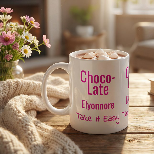 Choco-Late Take It Easy Personalized Mug Kaffemugg (Skapare uppladdad)