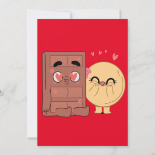 Choco och Pancake Par Kärlek Valentine Matching Inbjudningar
