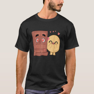 Choco och Pancake Par Kärlek Valentine Matching T Shirt