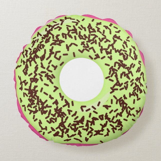 Choco Sprinkle med Matcha Glaze Munk, Munk Rund Kudde (Framsidan)