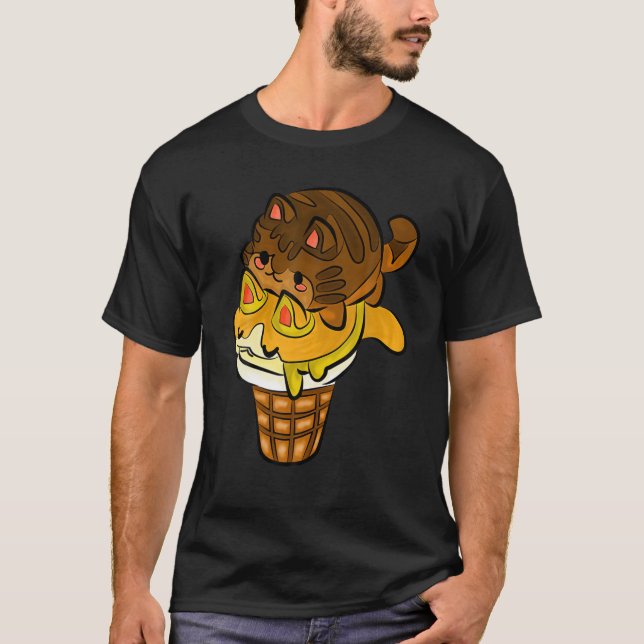 Chocol,Ate Hazelnut Catt Ice-Cream So Cute and Lov T Shirt (Framsida)