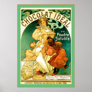 Chocolat Alphonse Mucha ~ Vintage annons Poster