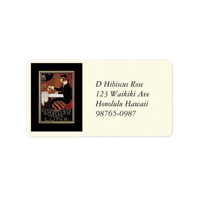 Chocolat Amatller Marc Luna Adressetikett (Framsidan)