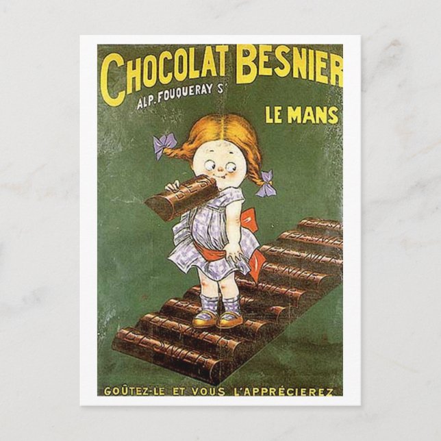 Chocolat Besnier Vintage annons Vykort (Framsida)