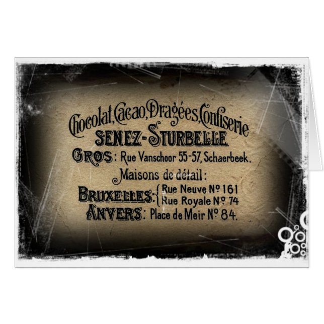 Chocolat Cacao Confectionary Hälsningskort (Framsidan Horizontal)
