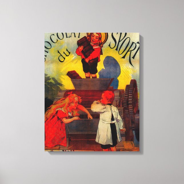 Chocolat du Sport Vintage Poster Europe Canvastryck (Framsida)